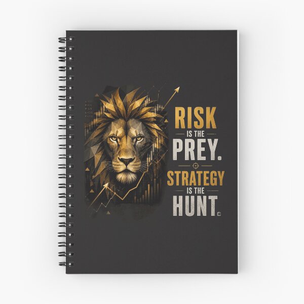 Item preview, Risk is the Prey Strategy is the Hunt Day Trader Lion Finance Motivation Design designed and sold by Bennie Singh.