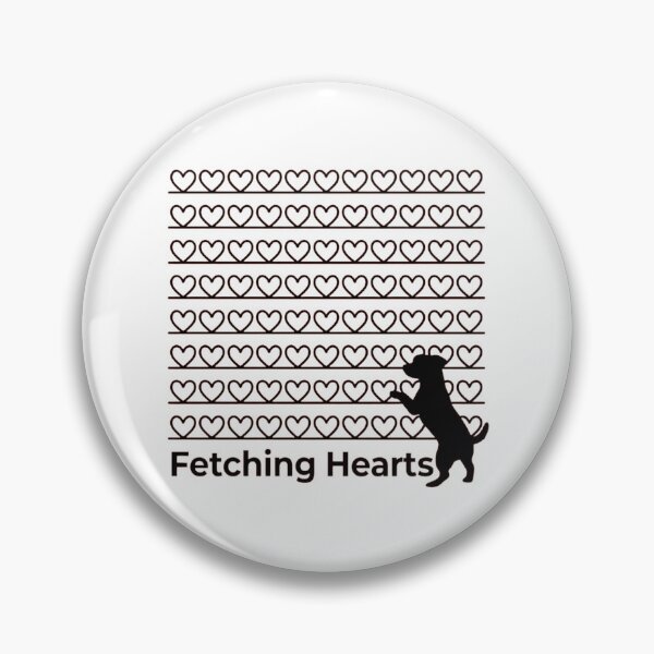 Item preview, Fetching Hearts Cute Dog Silhouette Retro Heart Pattern designed and sold by ANJ Creative Designs.