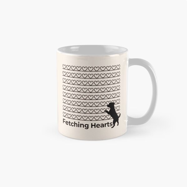 Item preview, Fetching Hearts Cute Dog Silhouette Retro Heart Pattern designed and sold by ANJ Creative Designs.