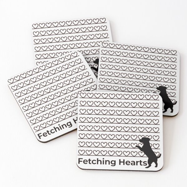 Item preview, Fetching Hearts Cute Dog Silhouette Retro Heart Pattern designed and sold by ANJ Creative Designs.