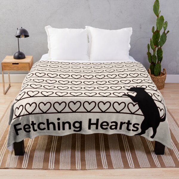 Item preview, Fetching Hearts Cute Dog Silhouette Retro Heart Pattern designed and sold by ANJ Creative Designs.