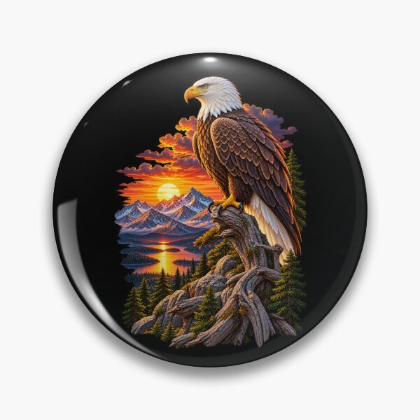 Item preview, Bald Eagle and Mountain Sunset-Majestic Eagle Wildlife Nature Design designed and sold by RockitBaby.