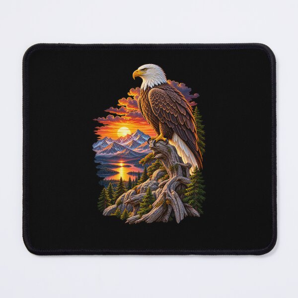Item preview, Bald Eagle and Mountain Sunset-Majestic Eagle Wildlife Nature Design designed and sold by RockitBaby.