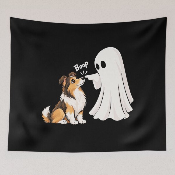Item preview, Funny Ghost Collie Dog Boop Halloween Design Mom Dad designed and sold by rafaeltto.