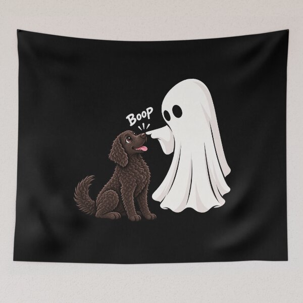 Item preview, Funny Ghost Curly-Coated Retriever Dog Boop Halloween Design Mom Dad designed and sold by rafaeltto.