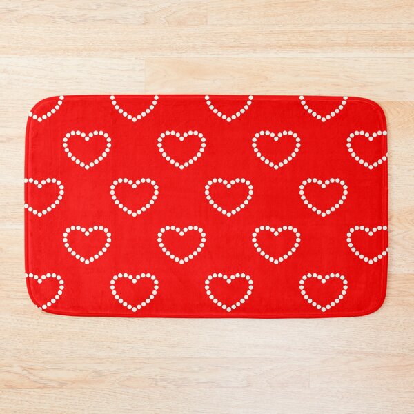 Item preview, White Dotted Heart Pattern on Red designed and sold by POLKAIWERX.