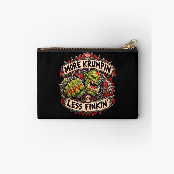 Item preview, More Krumpin’ Less Finkin’ – Ork Battle Humor designed and sold by Forged in the Warp.
