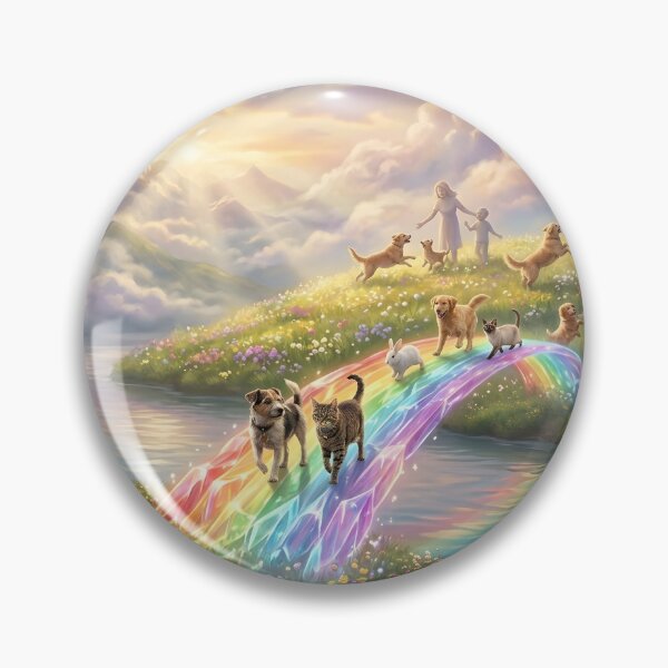 Item preview, Rainbow Bridge Pet Memorial Heavenly Reunion designed and sold by Sybille-Yates.
