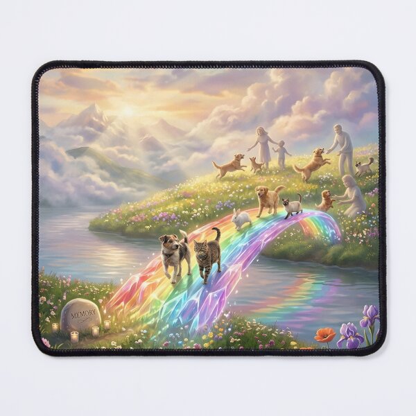 Item preview, Rainbow Bridge Pet Memorial Heavenly Reunion designed and sold by Sybille-Yates.