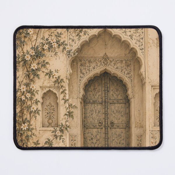 Item preview, Vintage Mughal Arch Doorway Floral Watercolour on Aged Parchment designed and sold by Jozefin's Studio.