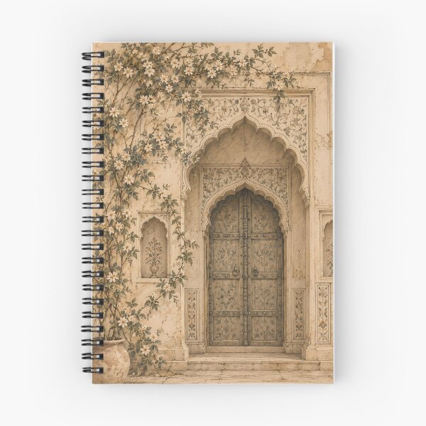 Item preview, Vintage Mughal Arch Doorway Floral Watercolour on Aged Parchment designed and sold by Jozefin's Studio.