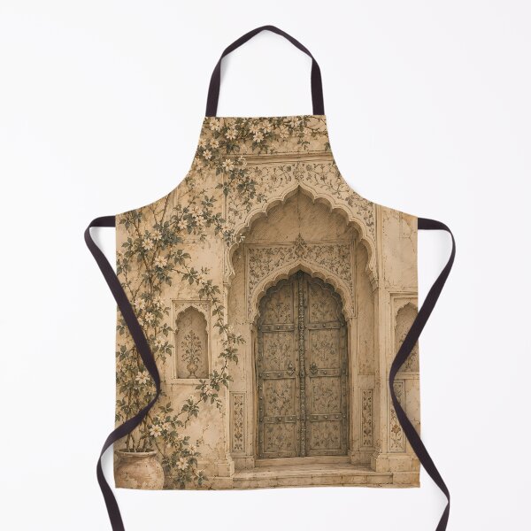 Item preview, Vintage Mughal Arch Doorway Floral Watercolour on Aged Parchment designed and sold by Jozefin's Studio.