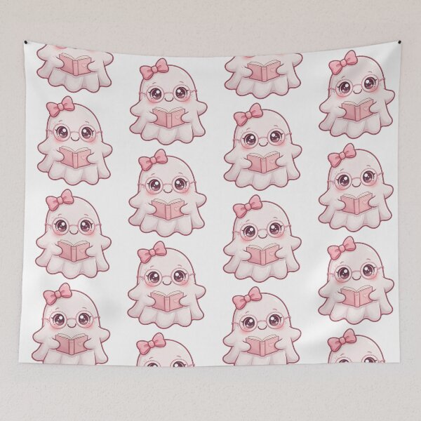 Item preview, Cute reading pink ghost designed and sold by priyankajustine.