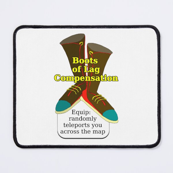Item preview, Boots of Lag Compensation - Equip: randomly teleports you across the map designed and sold by LittleGreyMan2026.