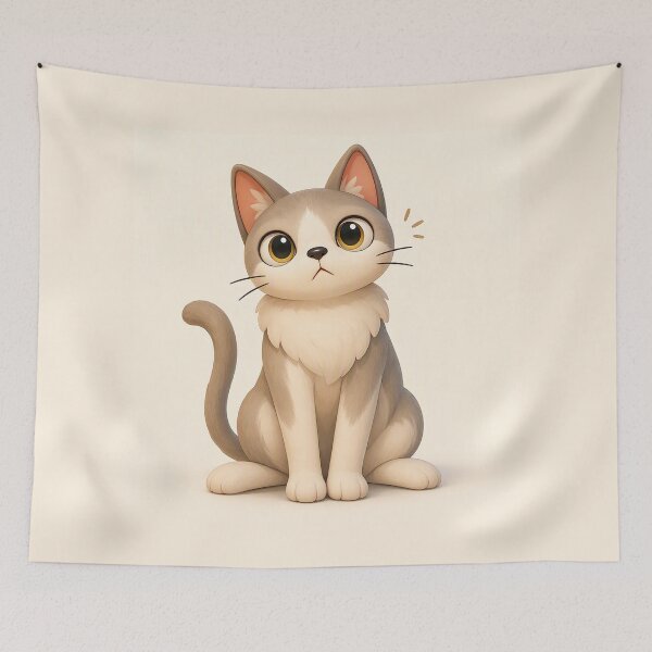 Item preview, Cute curious grey cat cartoon designed and sold by wonghong.