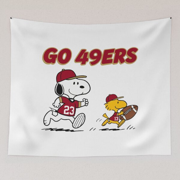 Item preview, Snoopy & Woodstock San Francisco 49ers Football designed and sold by ruhiredve.