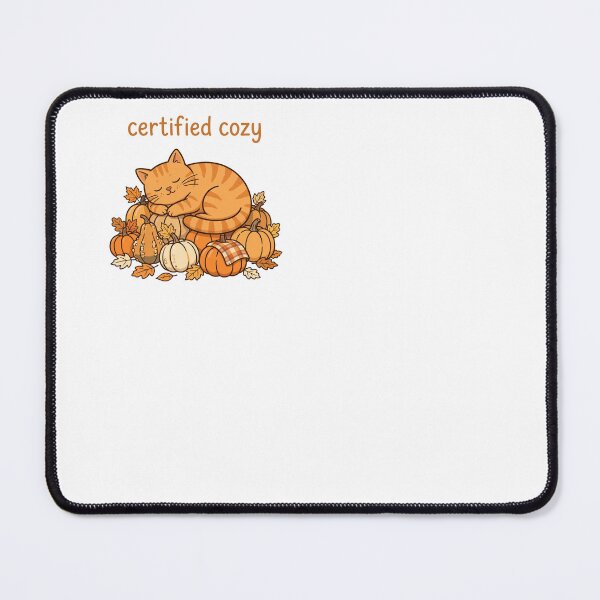Item preview, Certified Cozy Orange Cat Fall Pumpkin Sticker designed and sold by The Oakhaven Archive.