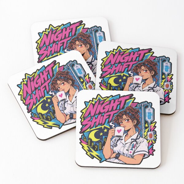 Item preview, Night Shift Retro Pop Nurse Illustration designed and sold by medicalkinoko.