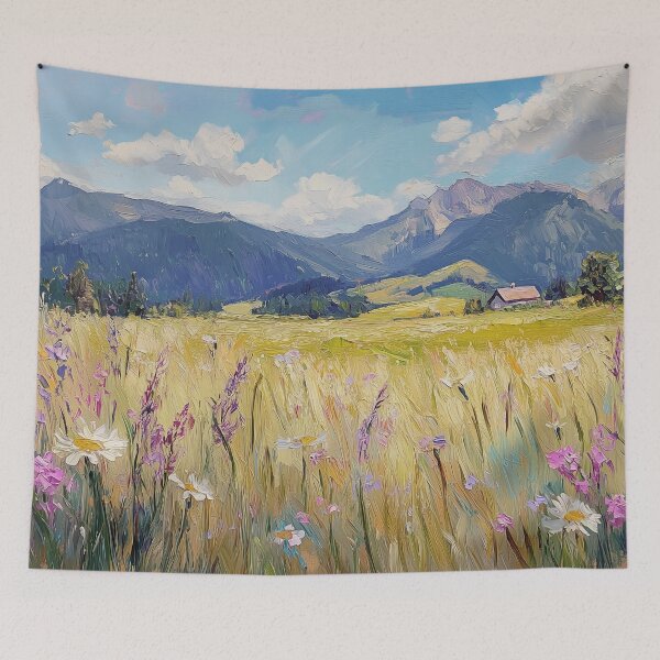 Item preview, Alpine Meadow Wildflowers Mountain Valley Painting designed and sold by NatureSight.
