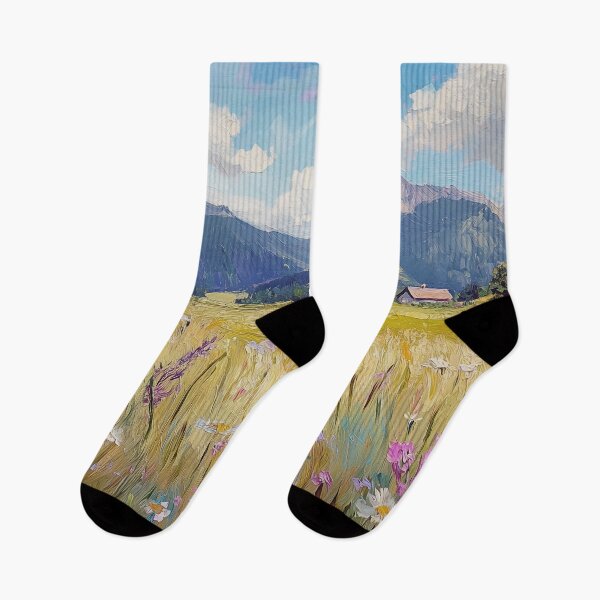 Item preview, Alpine Meadow Wildflowers Mountain Valley Painting designed and sold by NatureSight.
