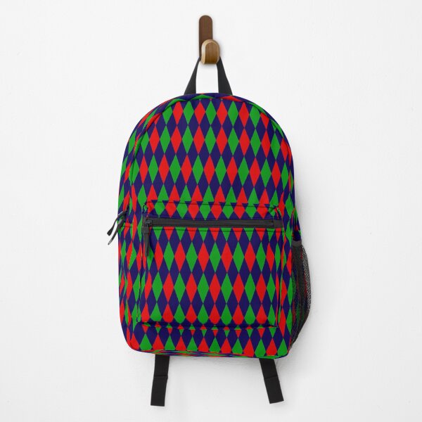 Item preview, Red Green On Blue Harlequin Diamonds Pattern   designed and sold by PatternTitan.
