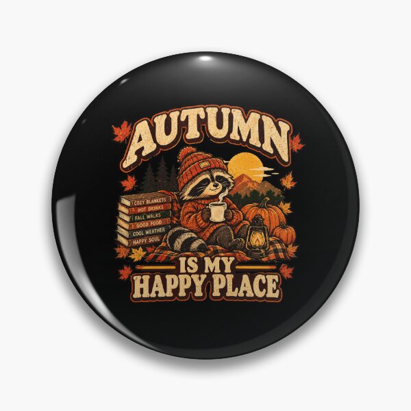 Item preview, Autumn Is My Happy Place – Cozy Fall Raccoon designed and sold by desiigned.