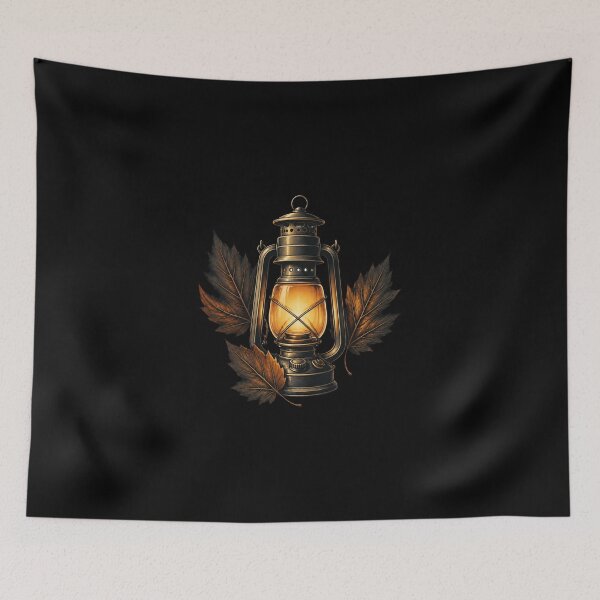 Item preview, Vintage Lantern Autumn Leaves Pocket Size Halloween Art designed and sold by Créative touche .