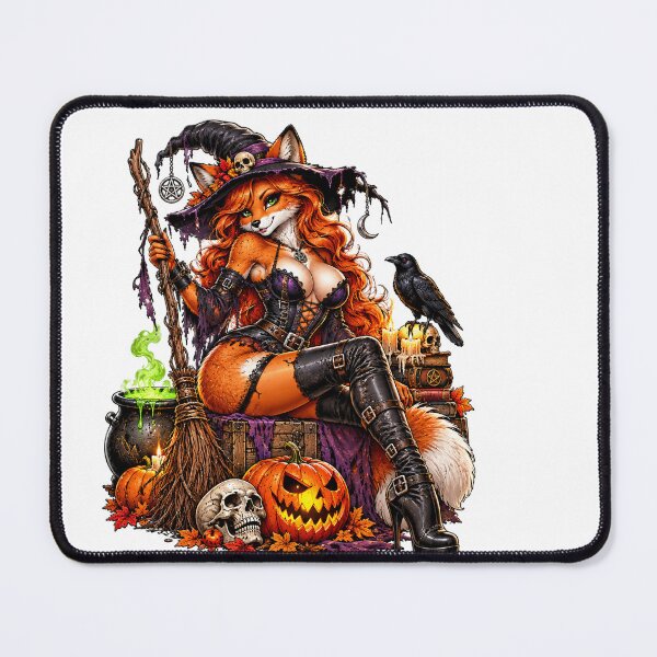 Item preview, Gothic Fox Witch Halloween Pinup designed and sold by AnimalAirtistry.