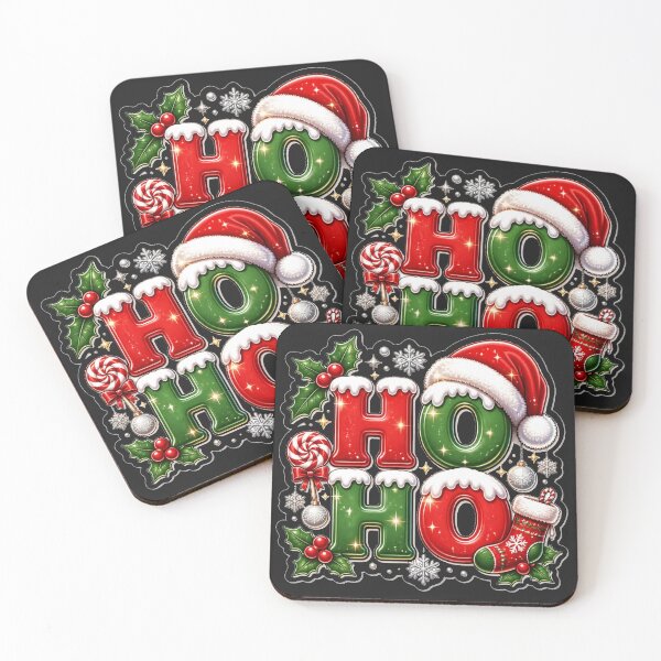 Item preview, Festive Christmas HO HO HO Typography Design designed and sold by MargaretPolanco.