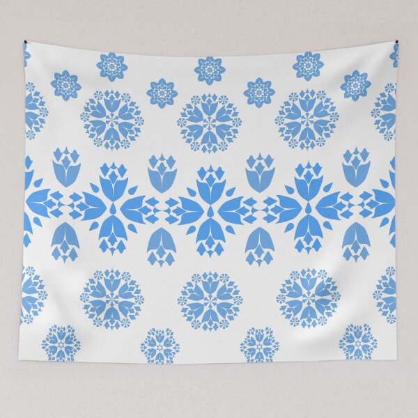 Item preview, Elegant Blue Floral Ornament Seamless Pattern with Decorative Motifs designed and sold by Ei-Ei.