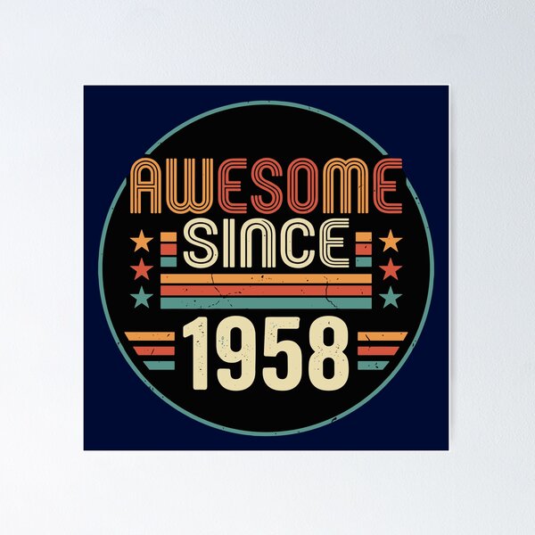 Item preview, Awesome Since 1958 Birthday Born In 1958 Vintage Retro designed and sold by SofiBlair.