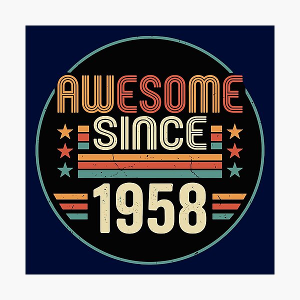Item preview, Awesome Since 1958 Birthday Born In 1958 Vintage Retro designed and sold by SofiBlair.