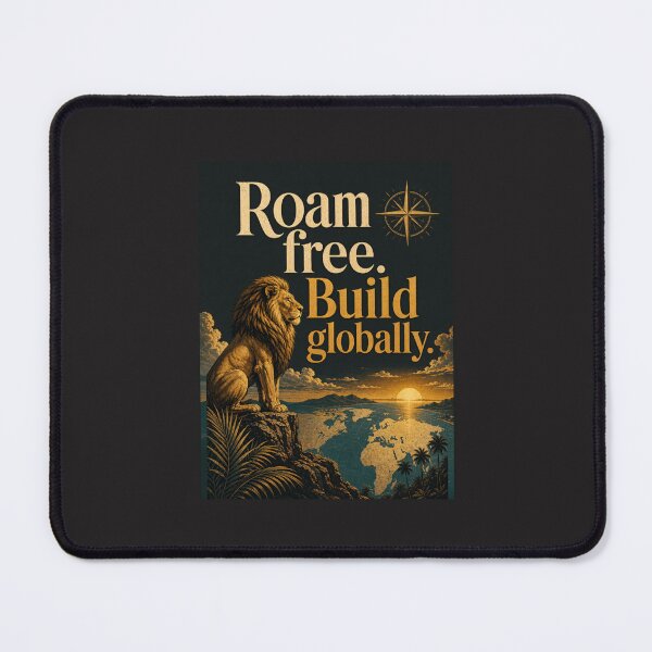 Item preview, Roam Free Build Globally Digital Nomad Lion Entrepreneur Travel Design designed and sold by Bennie Singh.
