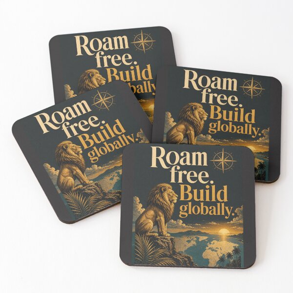 Item preview, Roam Free Build Globally Digital Nomad Lion Entrepreneur Travel Design designed and sold by Bennie Singh.