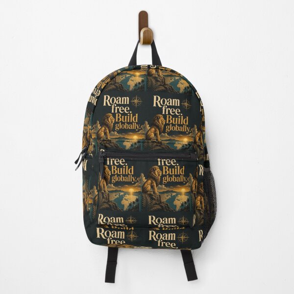 Item preview, Roam Free Build Globally Digital Nomad Lion Entrepreneur Travel Design designed and sold by Bennie Singh.