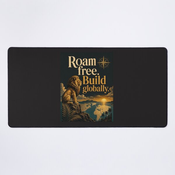 Item preview, Roam Free Build Globally Digital Nomad Lion Entrepreneur Travel Design designed and sold by Bennie Singh.