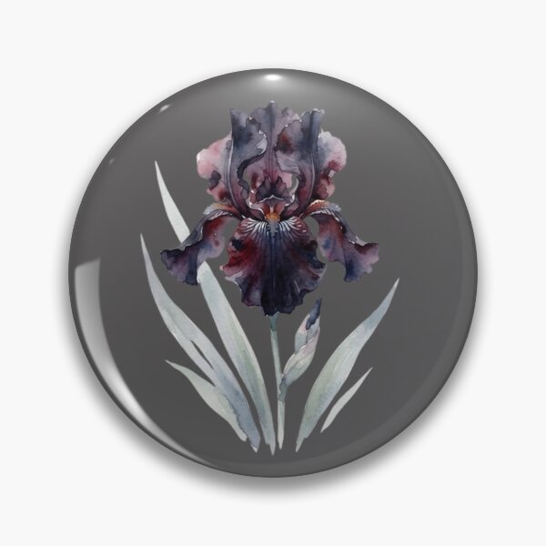 Item preview, Dark Purple Watercolor Iris Flower Botanical Art designed and sold by bvdesignart.