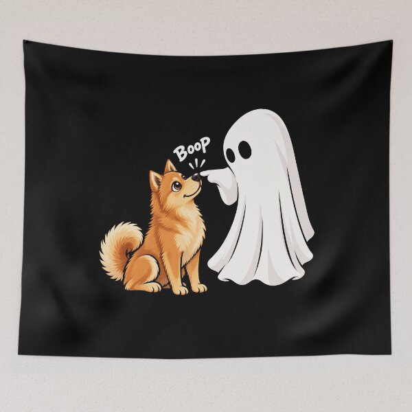 Item preview, Funny Ghost Finnish Spitz Dog Boop Halloween Design Mom Dad designed and sold by rafaeltto.