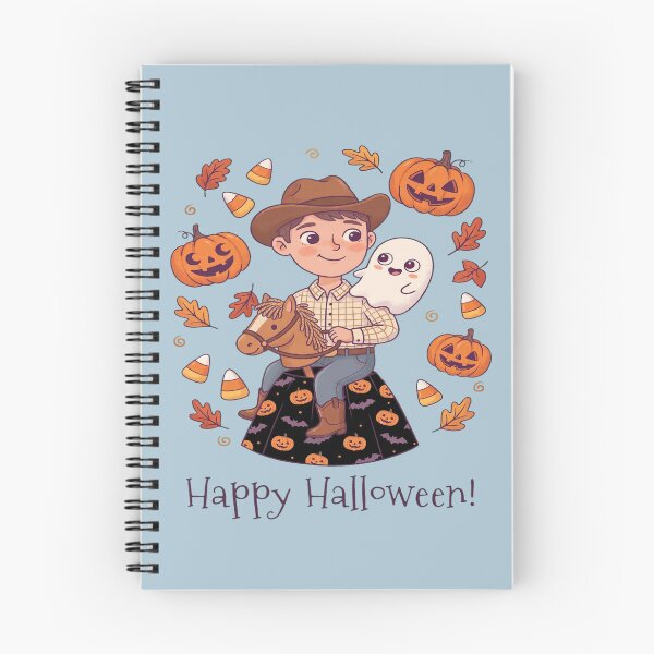 Item preview, Cute Cowboy Halloween with Ghost and Toy Horse designed and sold by Dhiraaj.