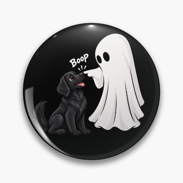 Item preview, Funny Ghost Flat-Coated Retriever Dog Boop Halloween Design Mom Dad designed and sold by rafaeltto.