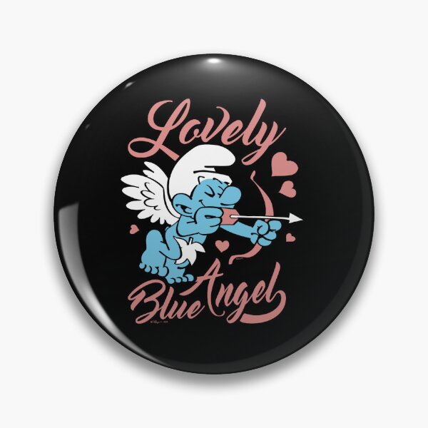 Item preview, The Smurfs Valentine's Day Lovely Blue Cute Angel Chest Logo Essential  designed and sold by circliqueart.