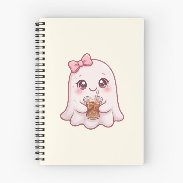 Item preview, Cute pink ghost with iced coffee designed and sold by priyankajustine.