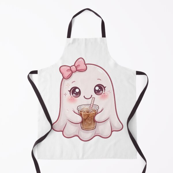 Item preview, Cute pink ghost with iced coffee designed and sold by priyankajustine.