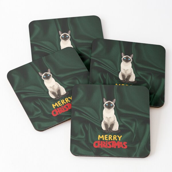 Item preview, Cute Siamese Cat Merry Christmas Holiday Art designed and sold by stormk10.