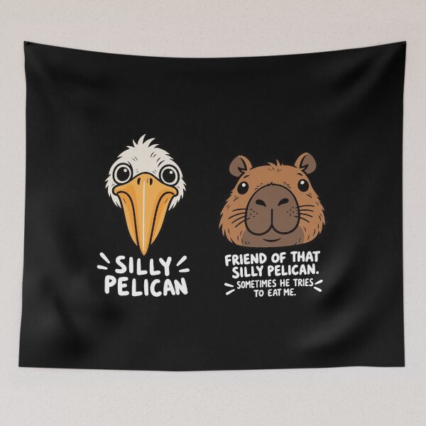 Item preview, Pelican x capybara friends designed and sold by The Knick Knack Nook.