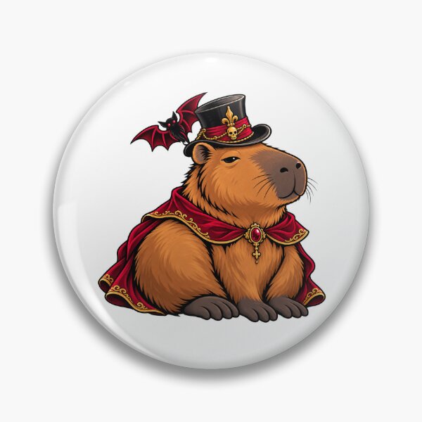 Item preview, Vampire Capybara Count Halloween - Cute Gothic Bat Top Hat Sticker designed and sold by VYBEHAUS.