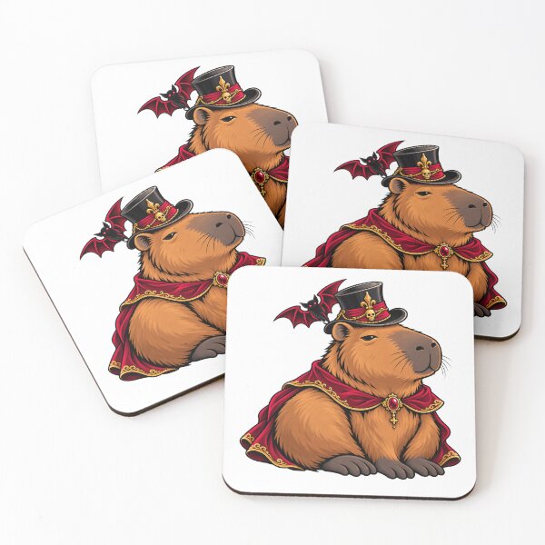 Item preview, Vampire Capybara Count Halloween - Cute Gothic Bat Top Hat Sticker designed and sold by VYBEHAUS.