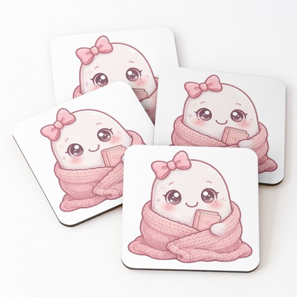 Item preview, Cute & cozy pink ghost with book designed and sold by priyankajustine.