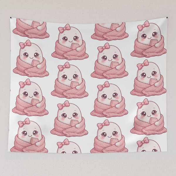 Item preview, Cute & cozy pink ghost with book designed and sold by priyankajustine.