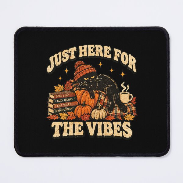 Item preview, Just Here for the Vibes – Cozy Autumn Cat designed and sold by desiigned.